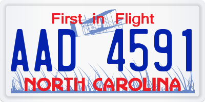NC license plate AAD4591