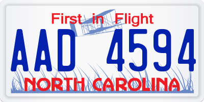 NC license plate AAD4594