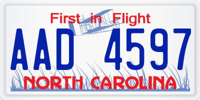 NC license plate AAD4597