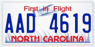 NC license plate AAD4619