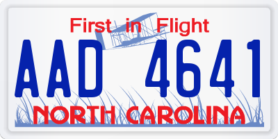 NC license plate AAD4641