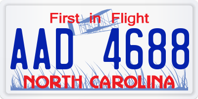 NC license plate AAD4688