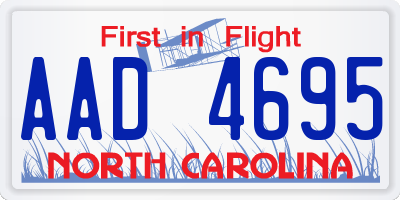 NC license plate AAD4695