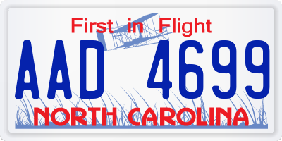 NC license plate AAD4699