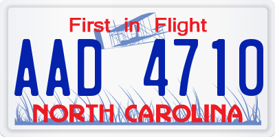 NC license plate AAD4710