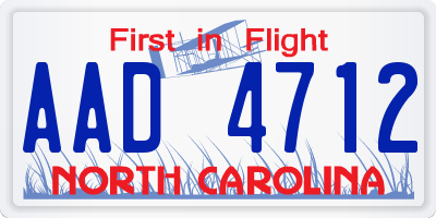 NC license plate AAD4712