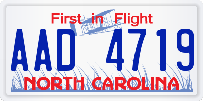 NC license plate AAD4719