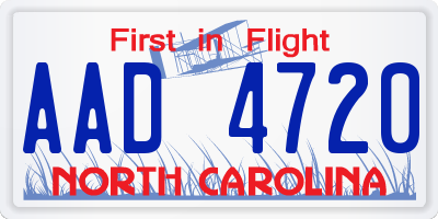 NC license plate AAD4720