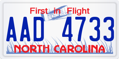 NC license plate AAD4733