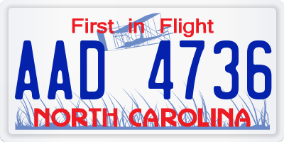 NC license plate AAD4736