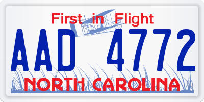 NC license plate AAD4772