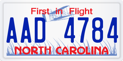 NC license plate AAD4784