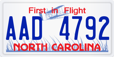NC license plate AAD4792
