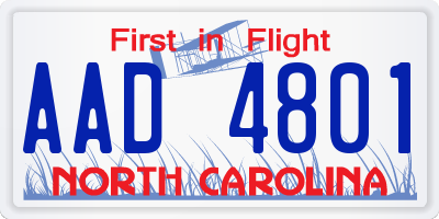 NC license plate AAD4801