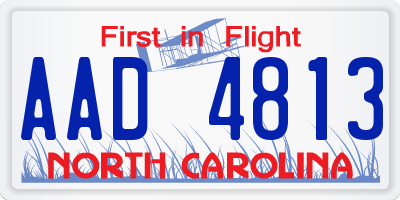 NC license plate AAD4813