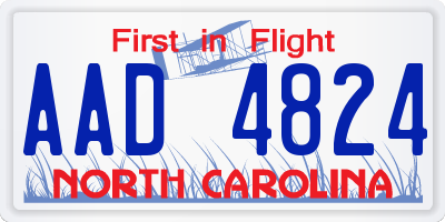 NC license plate AAD4824