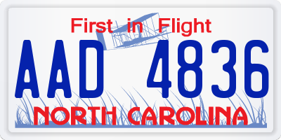 NC license plate AAD4836