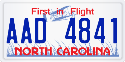 NC license plate AAD4841