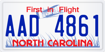 NC license plate AAD4861