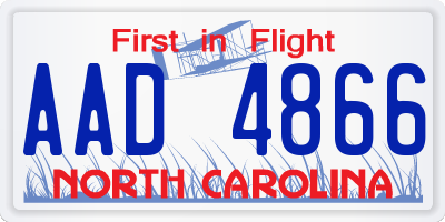 NC license plate AAD4866