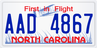 NC license plate AAD4867