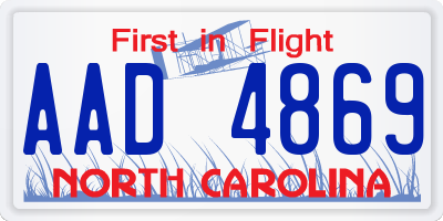 NC license plate AAD4869
