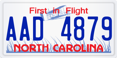 NC license plate AAD4879