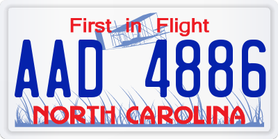 NC license plate AAD4886