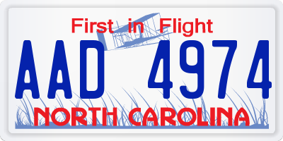 NC license plate AAD4974