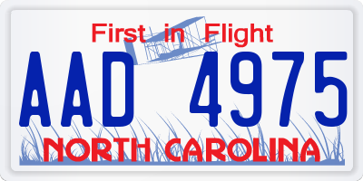 NC license plate AAD4975
