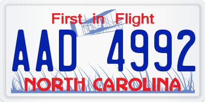 NC license plate AAD4992