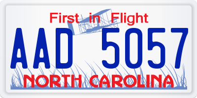NC license plate AAD5057