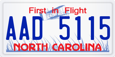 NC license plate AAD5115