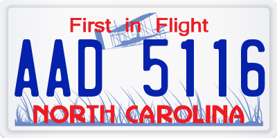 NC license plate AAD5116