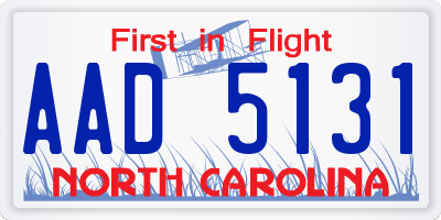 NC license plate AAD5131