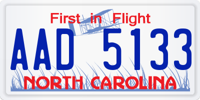 NC license plate AAD5133