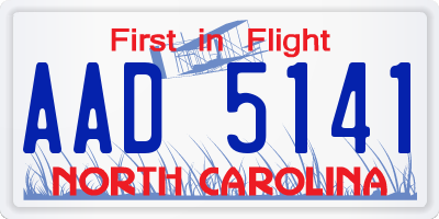 NC license plate AAD5141