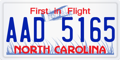 NC license plate AAD5165
