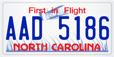 NC license plate AAD5186