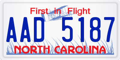 NC license plate AAD5187