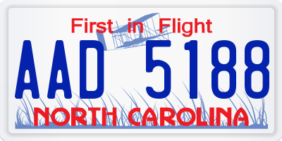 NC license plate AAD5188