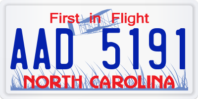 NC license plate AAD5191