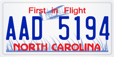 NC license plate AAD5194