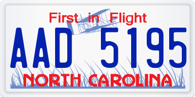 NC license plate AAD5195