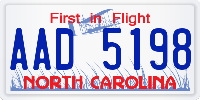 NC license plate AAD5198