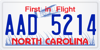 NC license plate AAD5214