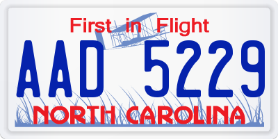 NC license plate AAD5229