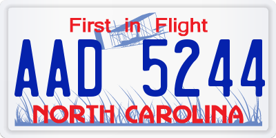 NC license plate AAD5244