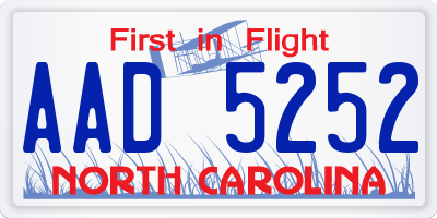 NC license plate AAD5252