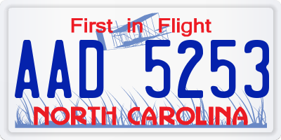 NC license plate AAD5253